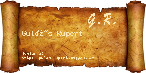 Gulás Rupert névjegykártya